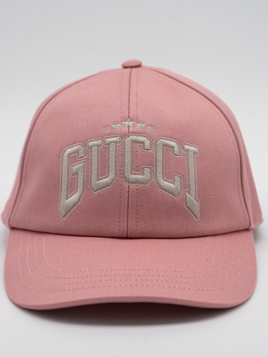 size L Gucci White Logo Embroidered Cotton Baseball Cap Hat Pink main image 7